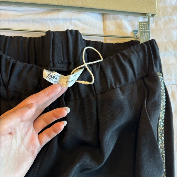Black Zara joggers with crystals on the side - Picture 6 of 6